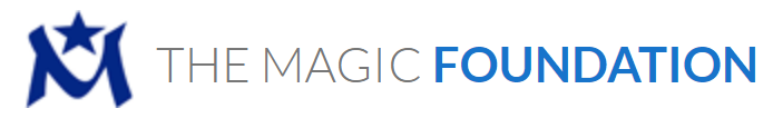 Logo of the magic foundation. The stylized letter M has a five-pointed star above it.